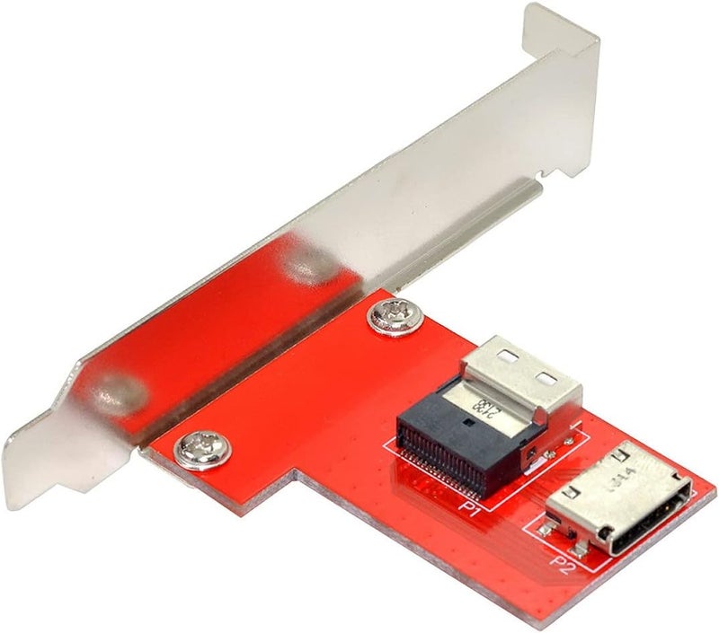 CY PCI-Express 4.0 Slimline SAS SFF-8654 to Oculink SFF-8611 SFF-8612 PCBA Female Adapter with Bracket - Image 2